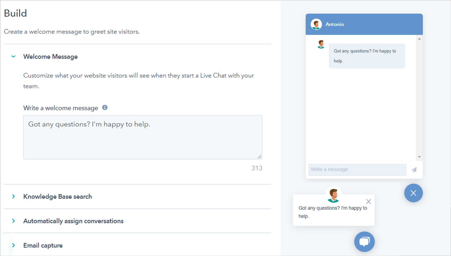 Live chat e chatbot sul tuo sito web