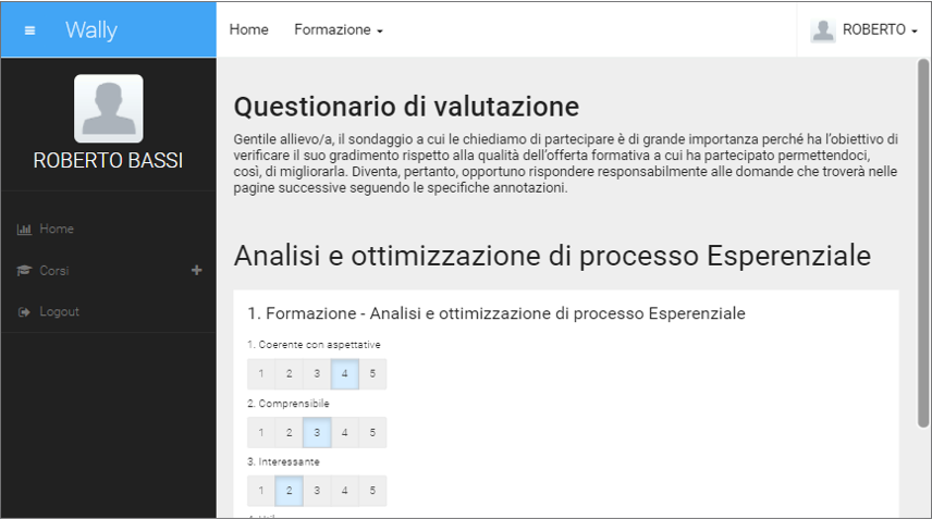 Questionario di valutazione dell'apprendimento